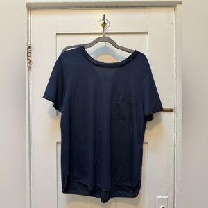 NWT Banana Republic tie-back short-sleeve top | Navy | Size L
